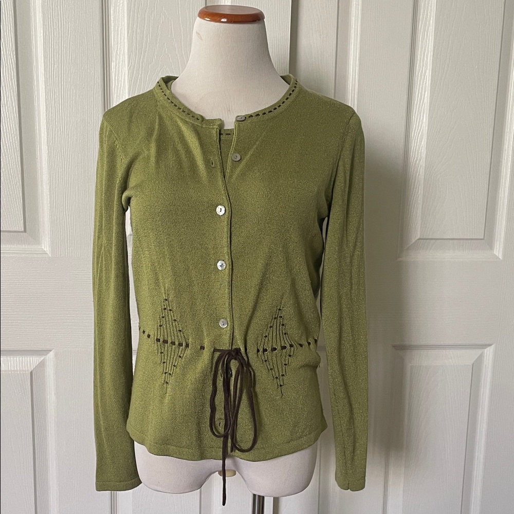 Elegant Women's Olive Cardigan Sweater